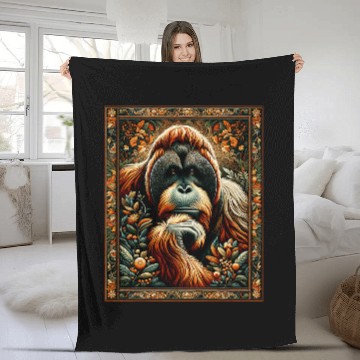 Discover Lion Pet Artwork Elegant Tapestry Motif Style 1 Fleece Blankets