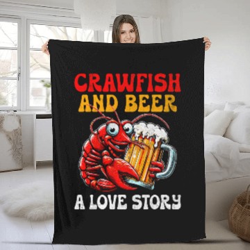 Discover Beer Fun Cajun Crawfish Crayfish Boil Beer Drinking Beer Lover 91 Fleece Blankets
