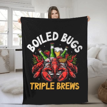 Discover Beer Fun Cajun Crawfish Crayfish Boil Beer Drinking Beer Lover Zip Fleece Blankets