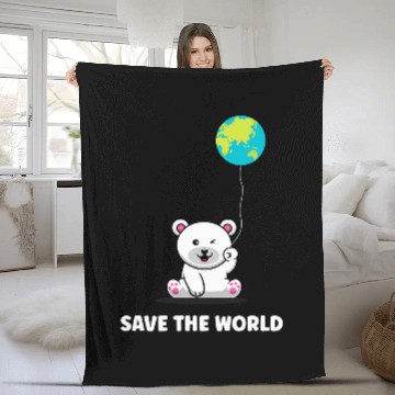 Discover Bear Pet Polar Bear Earth Day Everyday Hour Fleece Blankets