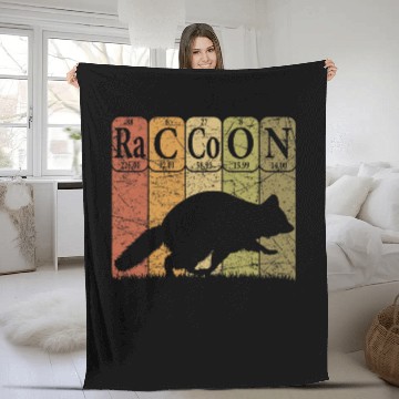 Discover Raccoon Pet Periodic Table Elements Racoon Nerd Vintage Zip Fleece Blankets