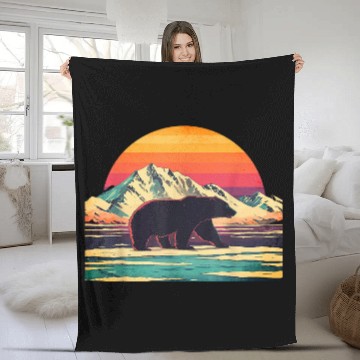 Discover Bear Pet Retro Sunset Cold Arctic Landscape Carnivore The Polar Bear Baseball Tees Fleece Blankets