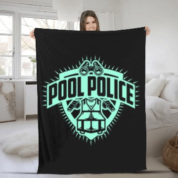 Discover Funny Pool Police Men Womens Lifeguard Security 1 Fleece Blankets