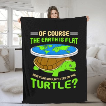 Discover Turtle Pet funny flat earth text design turtle earth Baseball Tees Fleece Blankets