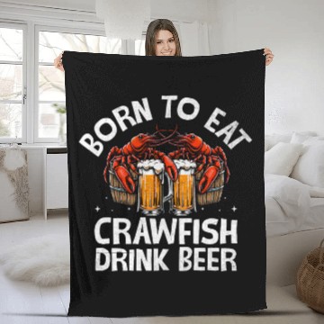 Discover Beer Fun Cajun Crawfish Crayfish Boil Beer Drinking Beer Lover 04 Fleece Blankets