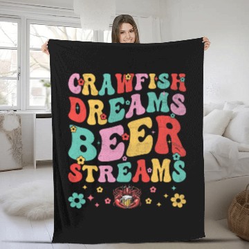 Discover Beer Fun Cajun Crawfish Crayfish Boil Beer Drinking Beer Lover 38 Fleece Blankets