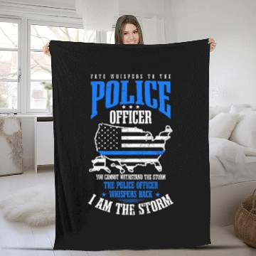 Discover I Am Storm Design 4th July Police Officer Baseball Tees Fleece Blankets