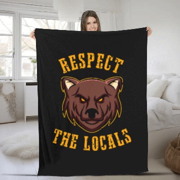 Discover Bear Pet Respect the Locals with a Mean Looking Bear Nature Lover Baseball Tees Fleece Blankets