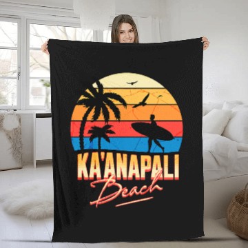 Discover Kaanapali Beach Lahaina Maui Hawaii Vacation Fleece Blankets