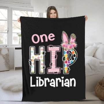 Discover Librarian Job One Hip LibrarianBunny Leopard School staff Easter Baseball Tees Fleece Blankets