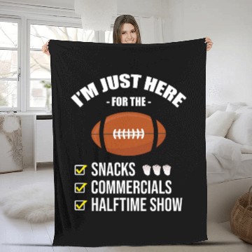 Discover Im Here For Snacks Commercials Halftime Show Football Fleece Blankets