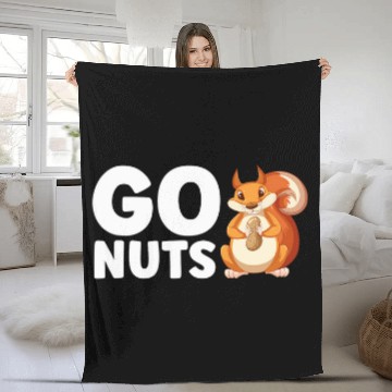 Discover Squirrel Pet Go Nuts Squirrel Walnut Healthy Delicious Nuts Fleece Blankets