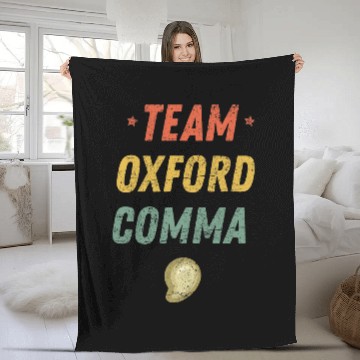 Discover Oxford Comma Grammar Police English Language Grammar Nerd Baseball Tees Fleece Blankets