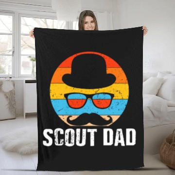 Discover Scout Dad Conservative Family Protective Relatives Parents 7 Fleece Blankets