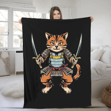 Discover Japanese Samurai Cat Tattoo Kawaii Ninja Cat 29 Baseball Tees Fleece Blankets