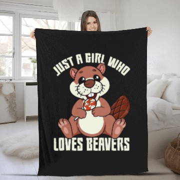 Discover Just A Girl Who Loves Beavers 2 Fleece Blankets
