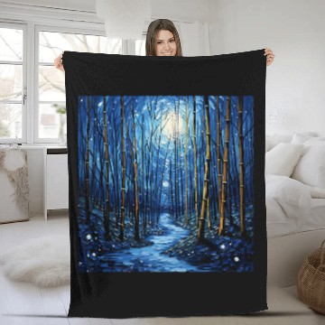Discover Midnight Elegance Starry Sky Bamboo Artistry Revealed Baseball Tees Fleece Blankets