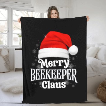 Discover Merry Beekeeper Claus PJS Family Matching Christmas Fleece Blankets