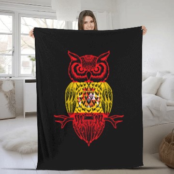 Discover Owl Pet Spanish Flag Spain Ornithologist Bird Watcher Espagnol Fleece Blankets
