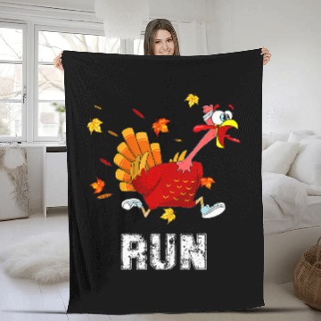 Discover Turkey Run Costume Thanksgiving Running Turkey Trot 9 Fleece Blankets