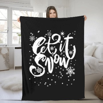 Discover Let it Snow Christmas Funny Winter Baseball Tees Fleece Blankets