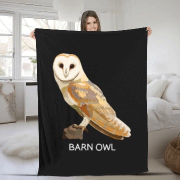 Discover Owl Pet Barn Owl Bird Lover Fleece Blankets