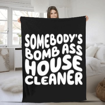 Discover House Cleaner for Proud Janitor Cleaning Crew Cleaning Fleece Blankets