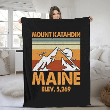 Discover Maine Mountain State Hiking Mt Katahdin Baseball Tees Fleece Blankets