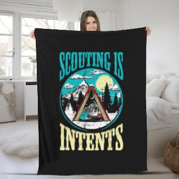 Discover Scouting Is InTents Funny Scout Camping Happy Camper Zip Fleece Blankets