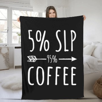 Discover Coffee Fun 5 SLP Gift Funny Speech Language Pathologist Fleece Blankets