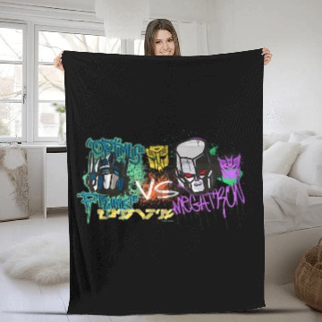 Discover Kids Transformers Optimus Prime Vs Megatron Retro Graffiti Paint Zip Fleece Blankets