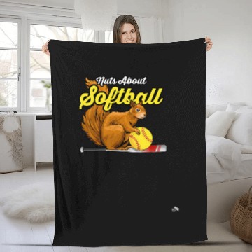 Discover Squirrel Pet Nuts About Softball Squirrel Softball Team Fleece Blankets