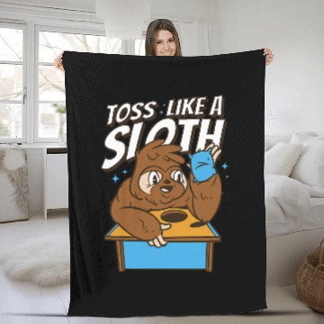 Discover Sloth Pet Funny Toss Like A Boss Sloth Cornhole Player Men Women Baseball Tees Fleece Blankets
