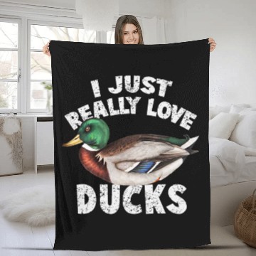Discover Duck Pet I Just Really Love Ducks Cute Mallard Duck Fleece Blankets
