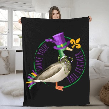 Discover Shake Your Tail Feather Mardi Gras Duck Hunting Baseball Tees Fleece Blankets