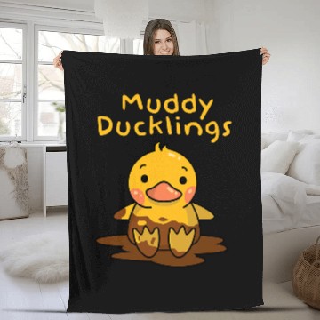 Discover Duck Pet Muddy Ducklings Cute Muddy Yellow Duck Sitting In Mud Fleece Blankets