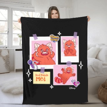 Discover Panda Pet Turning Red Red Panda Mei Grid Baseball Tees Fleece Blankets