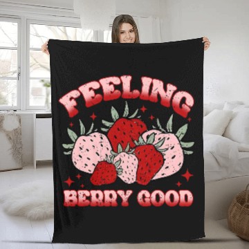 Discover Retro Strawberry Feeling Berry Good Positive Mind Happy Life Baseball Tees Fleece Blankets