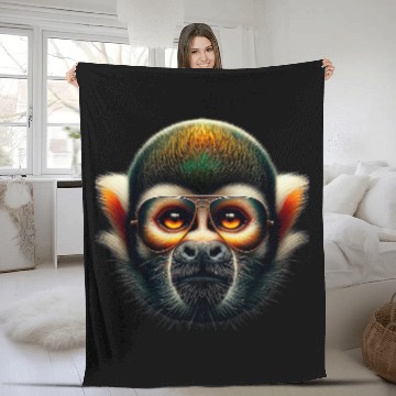 Discover Squirrel Pet Monkey Monkey Portrait Wildlife Exotic Ape 2 Fleece Blankets