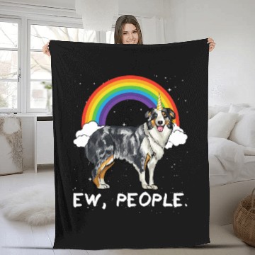 Discover Rainbow Australian Shepherd Ew People Unicorns Dog Baseball Tees Fleece Blankets