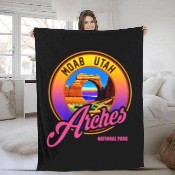Discover Moab Utah Arches National Park Perfect Hiking Fleece Blankets