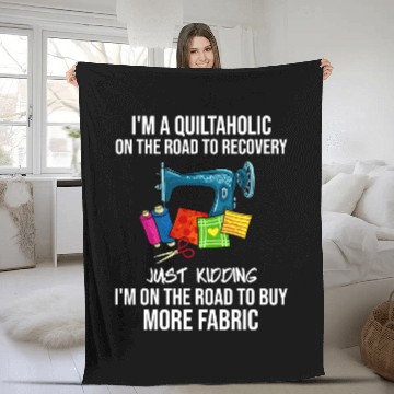 Discover Sewing Machine Patchwork Gift Quilt Quilter Fleece Blankets