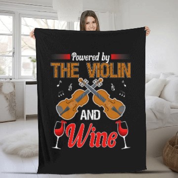 Discover Wines Fun Violin Funny Wines Lover Violinist Violin Player Fleece Blankets