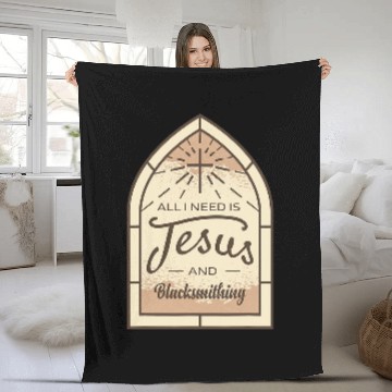 Discover Blacksmith Job I Love Jesus and Blacksmithing Christian Blacksmith Baseball Tees Fleece Blankets