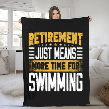 Discover Swimmer Rescue Lifeguard Swim Instructor Retired Retirement Fleece Blankets