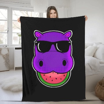 Discover Hippo Pet Watermelon lover hippopotamus zookeeper hippo Baseball Tees Fleece Blankets