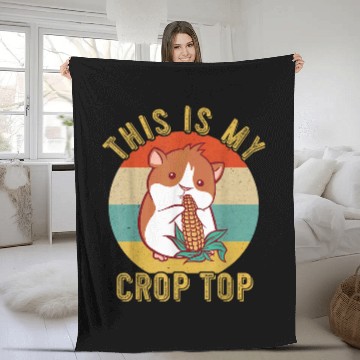 Discover Hamster Pet Maize Corn Lover Hamster Retro This Is My Crop Top Corn Fleece Blankets