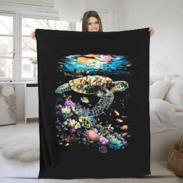 Discover Turtle Pet Hawaii Postcard Turtle Swimming Crystal Clear Baseball Tees Fleece Blankets