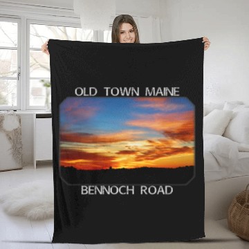 Discover Old Town Maine Magic Hour Early Morning Twilight Sky Fleece Blankets