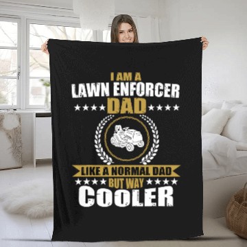 Discover Mens Lawn Enforcement Dad Gardening Grass Cutting For Fathers Day Fleece Blankets